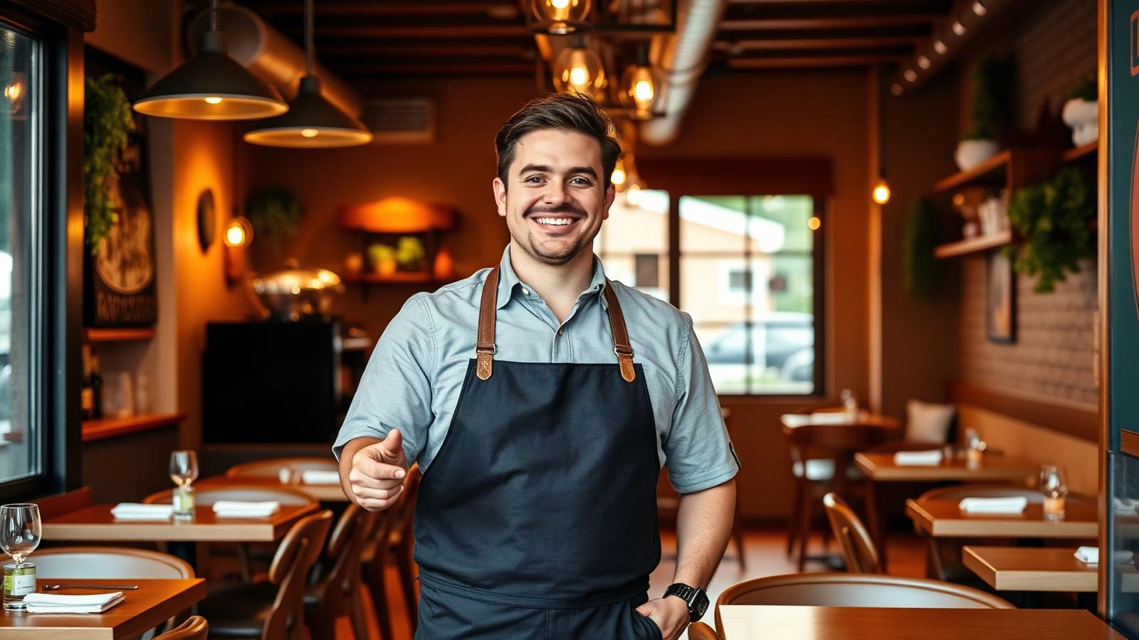 Emprendedor feliz en su negocio